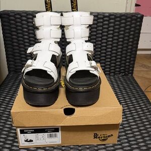 Dr. Martens White Platform Sandals